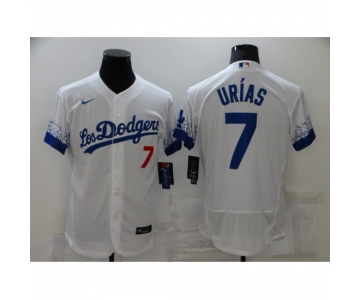 Men's Los Angeles Dodgers #7 Julio Urias White Elite City Player Jersey