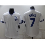 Men's Los Angeles Dodgers #7 Julio Urias White Stitched Baseball Jersey