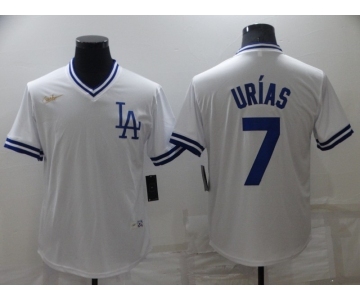 Men's Los Angeles Dodgers #7 Julio Urias White Stitched Baseball Jersey