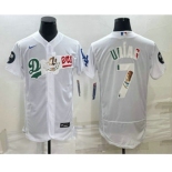 Men's Los Angeles Dodgers #7 Julio Urias White With Vin Scully Patch Flex Base Stitched Baseball Jerseys