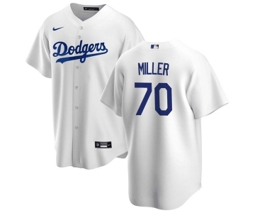 Men's Los Angeles Dodgers #70 Bobby Miller White Cool Base Stitched Baseball Jersey