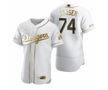 Men's Los Angeles Dodgers #74 Kenley Jansen Nike White Authentic Golden Edition Jersey