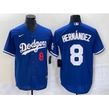 Men's Los Angeles Dodgers #8 Enrique Hernández Blue Flex Base Stitched Baseball Jersey