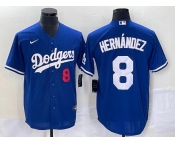 Men's Los Angeles Dodgers #8 Enrique Hernández Blue Flex Base Stitched Baseball Jersey