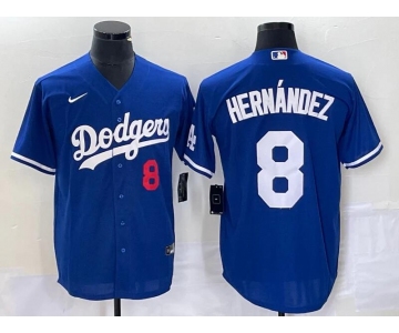 Men's Los Angeles Dodgers #8 Enrique Hernández Blue Flex Base Stitched Baseball Jersey