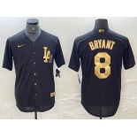 Men's Los Angeles Dodgers #8 Kobe Bryant Black Gold Cool Base Stitched Jersey