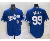 Men's Los Angeles Dodgers #99 Joe Kelly Blue Stitched Cool Base Nike Jersey