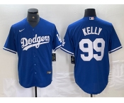 Men's Los Angeles Dodgers #99 Joe Kelly Blue Stitched Cool Base Nike Jerseys