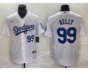 Men's Los Angeles Dodgers #99 Joe Kelly Number White Stitched Cool Base Nike Jersey