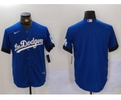 Men's Los Angeles Dodgers Blank Blue City Connect Cool Base Stitched Baseball Jersey