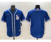 Men's Los Angeles Dodgers Blank Blue Cool Base Stitched Baseball Jersey