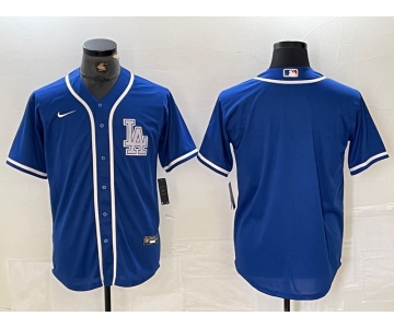 Men's Los Angeles Dodgers Blank Blue Cool Base Stitched Baseball Jersey