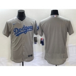 Men's Los Angeles Dodgers Blank Gray Flex Base Stitched Baseball Jersey