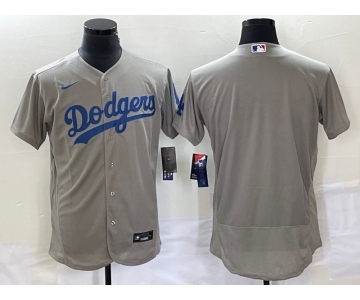 Men's Los Angeles Dodgers Blank Gray Flex Base Stitched Baseball Jersey