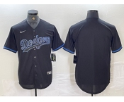 Men's Los Angeles Dodgers Blank Lights Out Black Fashion Stitched Cool Base Nike Jersey