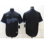 Men's Los Angeles Dodgers Blank Lights Out Black Fashion Stitched MLB Cool Base Nike Jersey