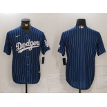 Men's Los Angeles Dodgers Blank Navy Pinstripe Stitched Cool Base Nike Jersey