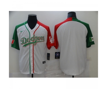 Men's Los Angeles Dodgers Blank Nike White Split Home Patch Replica Team Jersey