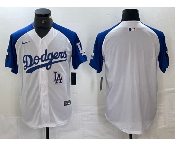 Men's Los Angeles Dodgers Blank White Blue Fashion Stitched Cool Base Limited Jersey