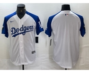 Men's Los Angeles Dodgers Blank White Blue Fashion Stitched Cool Base Limited Jerseys