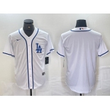 Men's Los Angeles Dodgers Blank White Cool Base Stitched Baseball Jersey