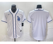 Men's Los Angeles Dodgers Blank White Cool Base Stitched Baseball Jersey