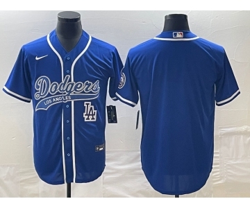 Men's Los Angeles Dodgers Blue Blank With Patch Cool Base Stitched Baseball Jerseys