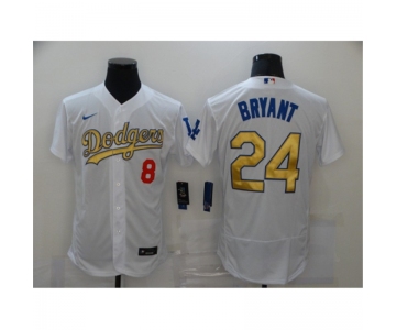 Men's Los Angeles Dodgers Kobe Bryant Olive Gold Jersey