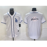 Men's Los Angeles Dodgers Team Big Logo White Cool Base Stitched Baseball Jerseys