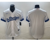 Men's Los Angeles Dodgers White Blank City Connect Cool Base Stitched Baseball Jersey