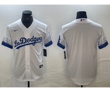 Men's Los Angeles Dodgers White Blank City Connect Cool Base Stitched Baseball Jersey