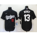 Men's Nike Dodgers #13 Max Muncy Black 2020 Turn Back The Clock Baseball Jersey