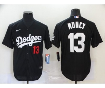 Men's Nike Dodgers #13 Max Muncy Black 2020 Turn Back The Clock Baseball Jersey