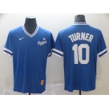 Men's Nike Los Angeles Dodgers #10 Justin Turner  Blue M&N MLB Jersey