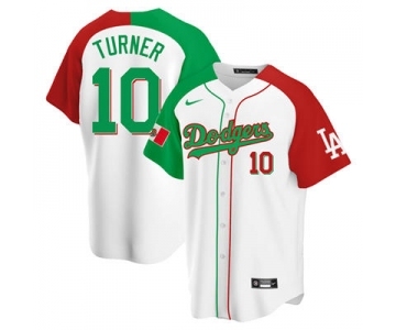 Men's Nike Los Angeles Dodgers #10 Justin Turner Mexican Heritage Night Limited Stitched Baseball Jersey