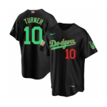 Men's Nike Los Angeles Dodgers #10 Justin Turner Mexico Black Stitched Baseball Jersey