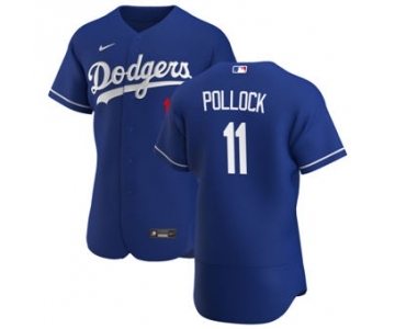 Men's Nike Los Angeles Dodgers #11 AJ Pollock Royal Alternate 2020 Authentic Player Baseball Jersey