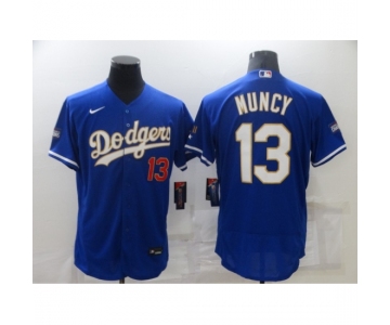 Men's Nike Los Angeles Dodgers #13 Max Muncy Blue Gold Elite Jersey