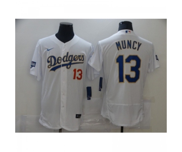 Men's Nike Los Angeles Dodgers #13 Max Muncy White Elite Series Champions Authentic Jersey