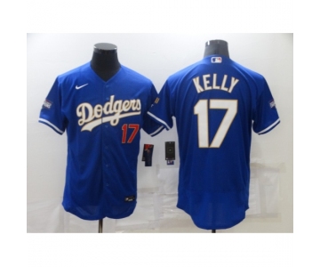 Men's Nike Los Angeles Dodgers #17 Joe Kelly Blue Gold Elite Jersey