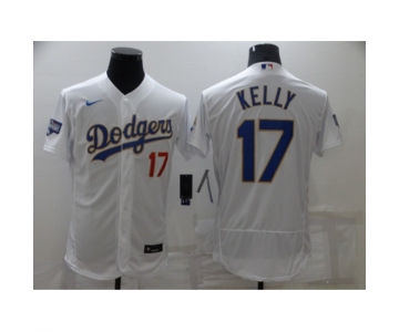 Men's Nike Los Angeles Dodgers #17 Joe Kelly White Gold Elite Jersey