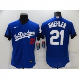 Men's Nike Los Angeles Dodgers #21 Walker Buehler Blue Elite City Player Jersey