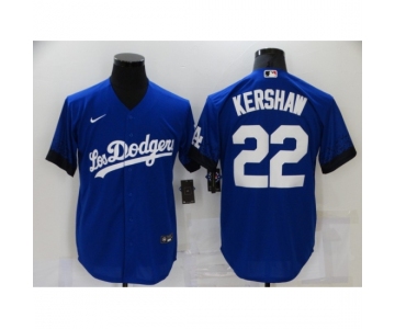 Men's Nike Los Angeles Dodgers #22 Clayton Kershaw Blue Game City Player Jersey