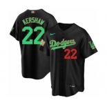 Men's Nike Los Angeles Dodgers #22 Clayton Kershaw Mexico Black Stitched Baseball Jersey