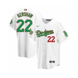 Men's Nike Los Angeles Dodgers #22 Clayton Kershaw Mexico White Stitched Baseball Jersey