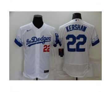 Men's Nike Los Angeles Dodgers #22 Clayton Kershaw White Elite City Player Jersey