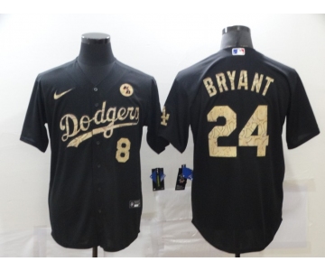 Men's Nike Los Angeles Dodgers #24 Kobe Bryant Black Fashion Edition Baseball Jersey