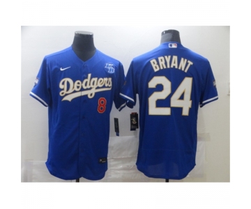 Men's Nike Los Angeles Dodgers #24 Kobe Bryant Blue Elite Champions Authentic Jersey