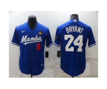 Men's Nike Los Angeles Dodgers #24 Kobe Bryant Blue Stitched Baseball Jersey