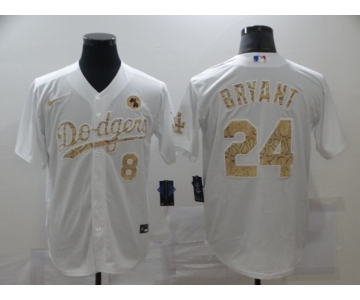 Men's Nike Los Angeles Dodgers #24 Kobe Bryant White Fashion Edition Baseball Jersey